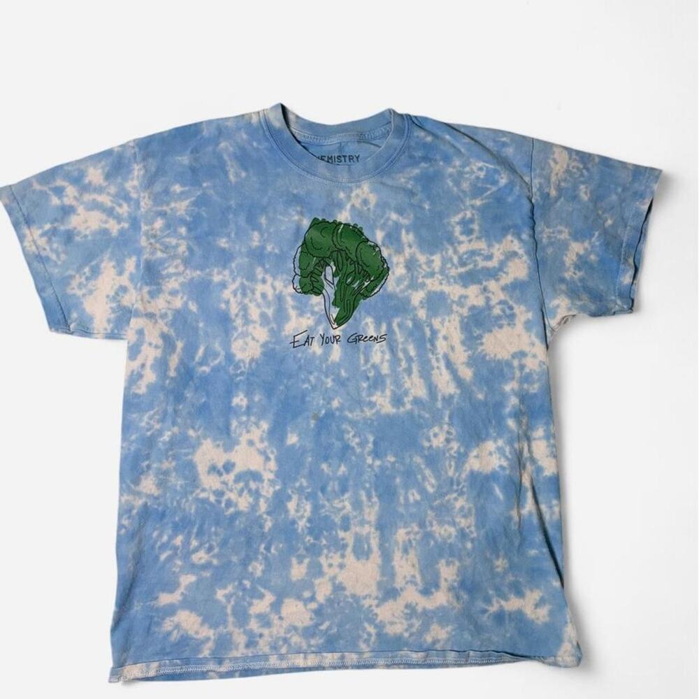 Eat Your Greens Tie Dye Graphic Tee - Size: L